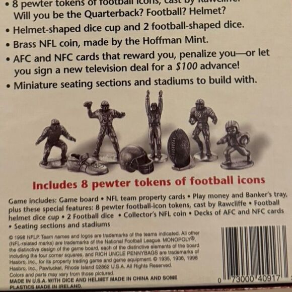 NEW Monopoly NFL Official Limited Collector's Edition Complete Open Box - Picture 10 of 11